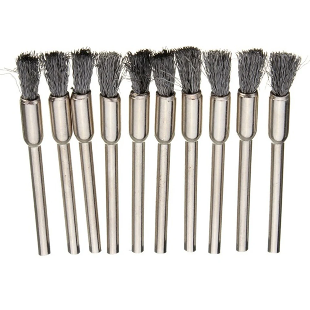 스틸 와이어 휠 브러시 Dremel 로타리 도구 10 개 블레이드, 미니 드릴 연마 도구 연마 Dremel 액세서리
