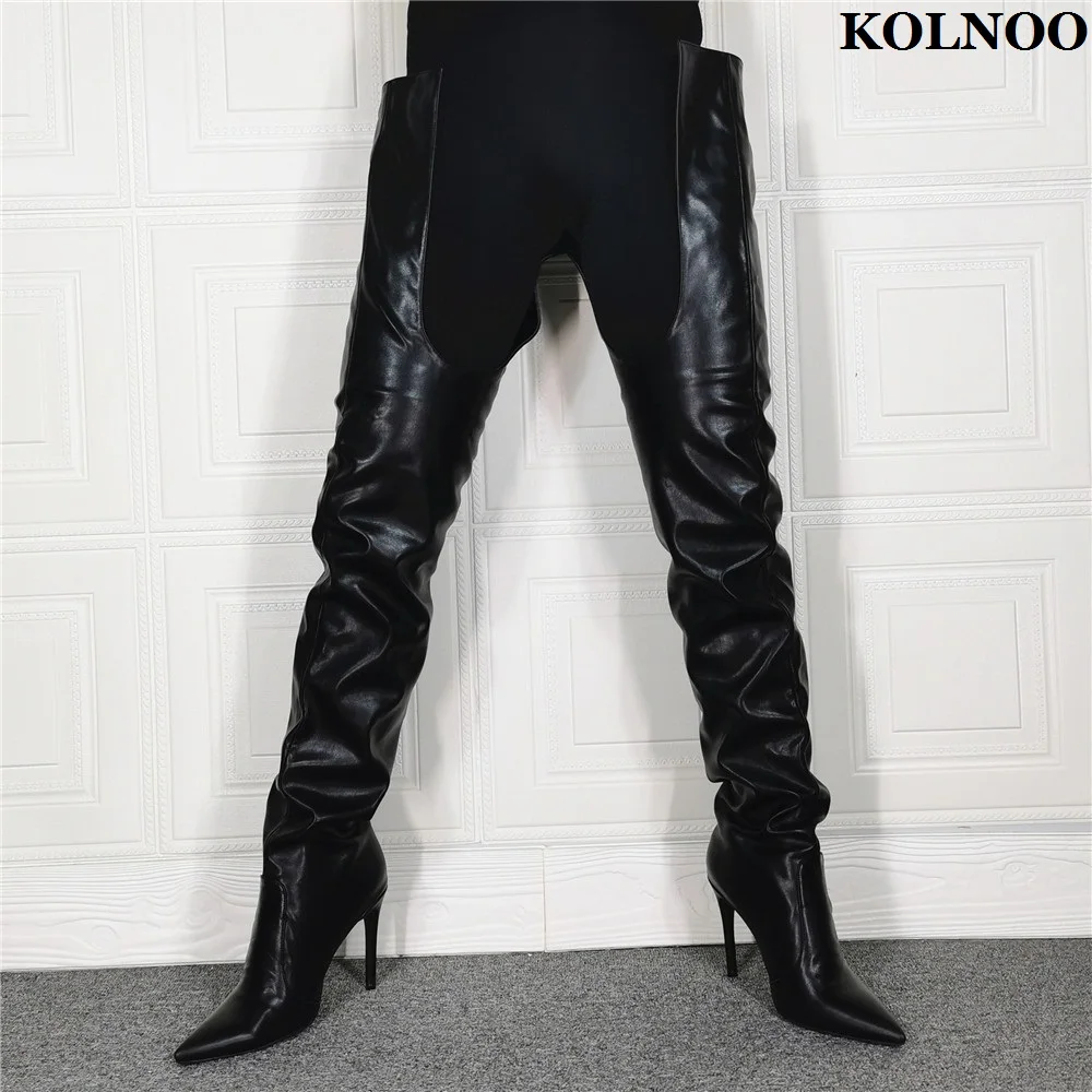 

Kolnoo 2022 New Arrival Handmade Women Thigh-high Boots Sexy Night-Club Party Prom Over Knee Booty Evening Striper Fashion Shoes