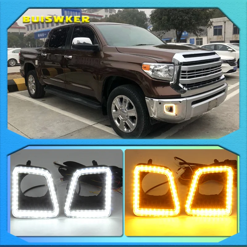 

1 Pair 12V LED Daytime Running Lights DRL fog lamp For Toyota Tundra 2014-2021 Car Front Bumper Lights