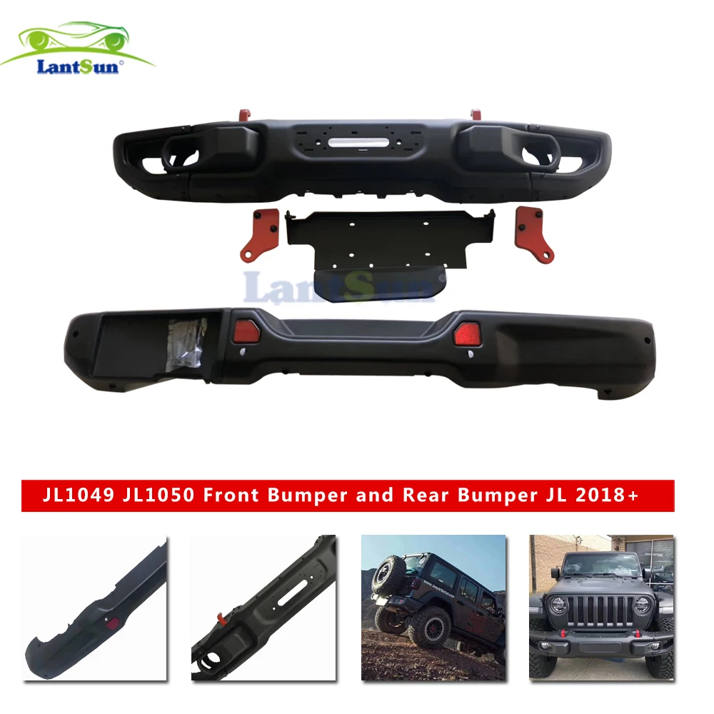 

JL1049 JL1050 10th Anniversary Style Front+ Rear Bumpers Steel Compatible With JL 2018+ Jeep Wrangler BUMPER LANTSUN