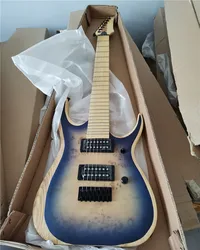 7 strings Electric Guitar with Blue purple ASH body ,Maple Fingerboard,Black Hardware,Provide customization