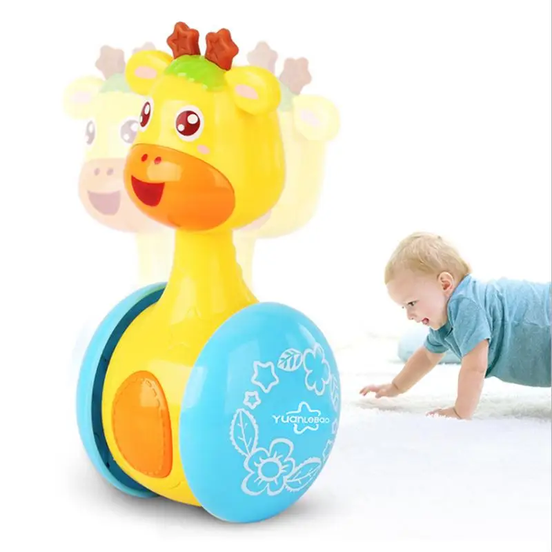 

Cute Deer Sliding Tumbler Baby Toys 0 12 Months Baby Rattle Toy Infant Teether Toy Roly Poly Develop Educational Toys For Babies