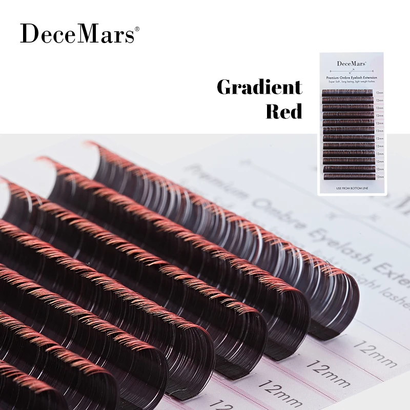 DeceMars Gradient  Red/ Purple/Green/Brown/Blue  Eyelash Extension