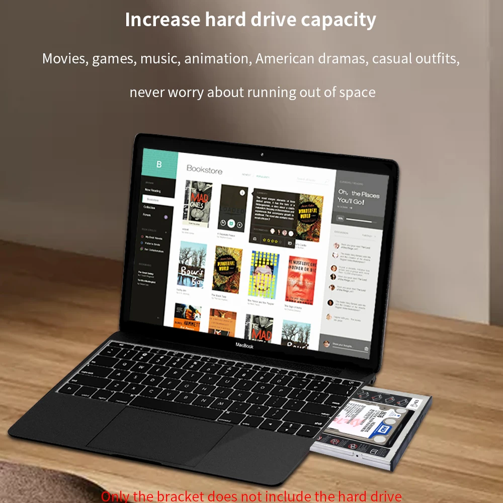 TISHRIC alluminio 2 ° HDD Caddy 9.5mm 12.7mm SATA 3.0 Optibay scatola per unità disco rigido custodia per adattatore DVD 2.5 SSD per Laptop