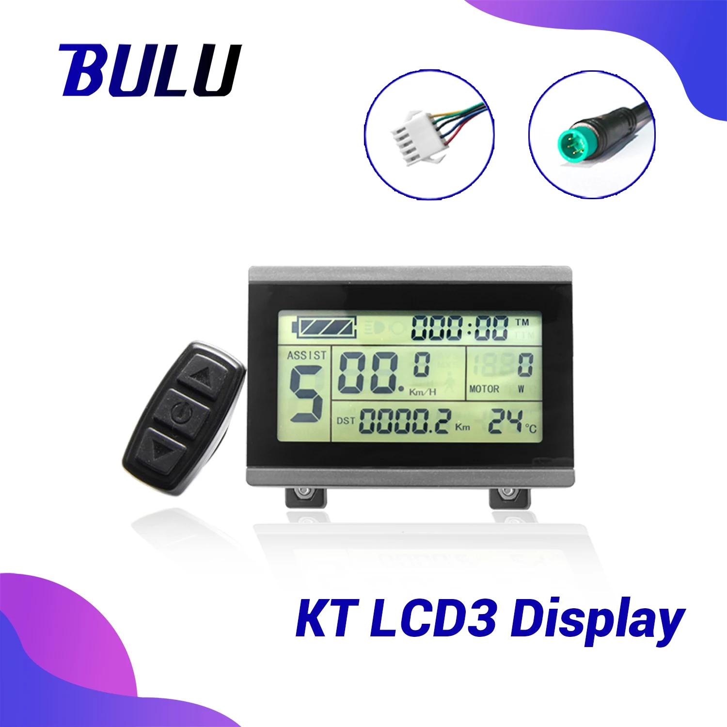 

Дисплейный модуль для электровелосипеда BULU KT LCD3, LCD3, 24/36/48/72 в