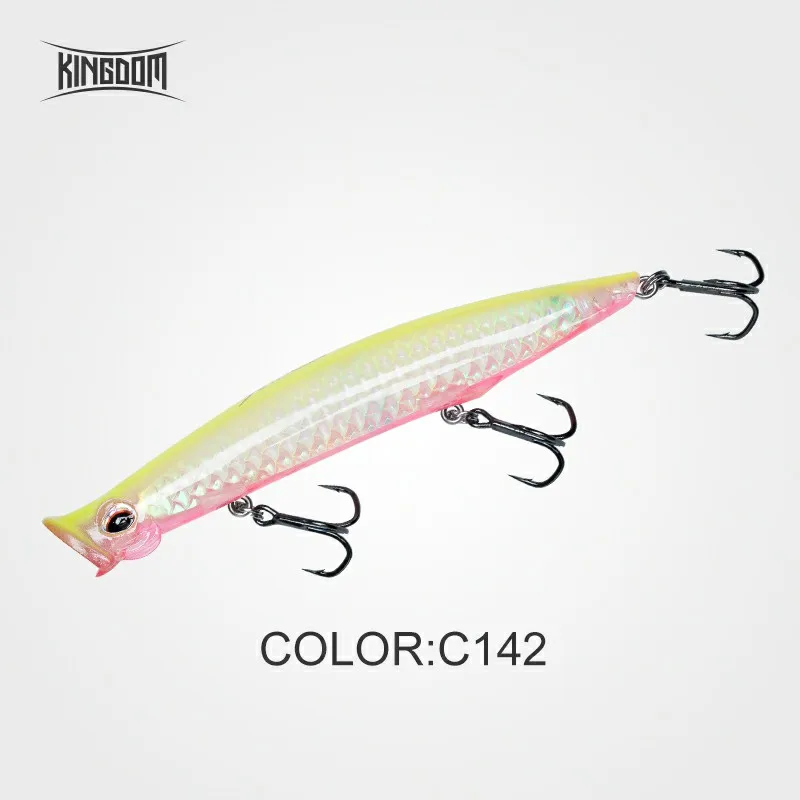 Kingdom Topwater Popper Angelköder 7,5g 12,8g 18,5g Weitwurf-Kunstköder Hochwertige Wobbler Z-Action Köder
