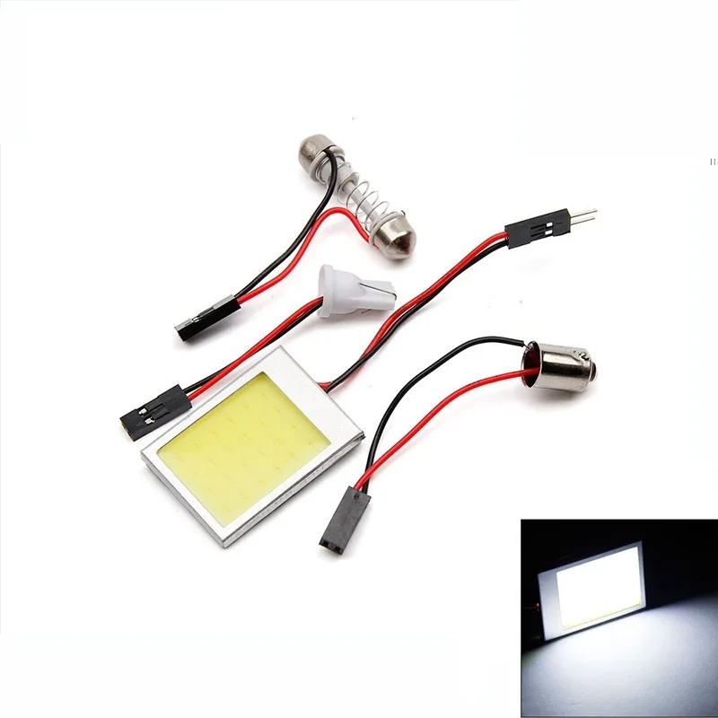 1pcs promotion White T10 W5w Cob 24SMD 36SMD 48SMD Car Led Auto Interior Reading Lamp Bulb Light Dome Festoon Vehicle Panel Lamp