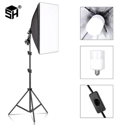 Fotografia Softbox zestaw oświetlenia 50x70CM profesjonalny miękkie pudełko światła ciągłego 2M statyw do studia fotograficznego akcesoria