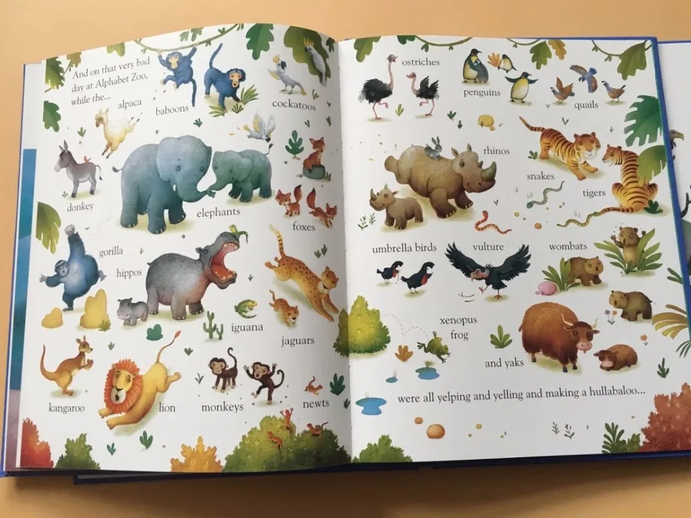 The Usborne-libro de cuentos de palabras en inglés con letras del alfabeto ilustradas, libro educativo de tapa dura, empaquetado en caja