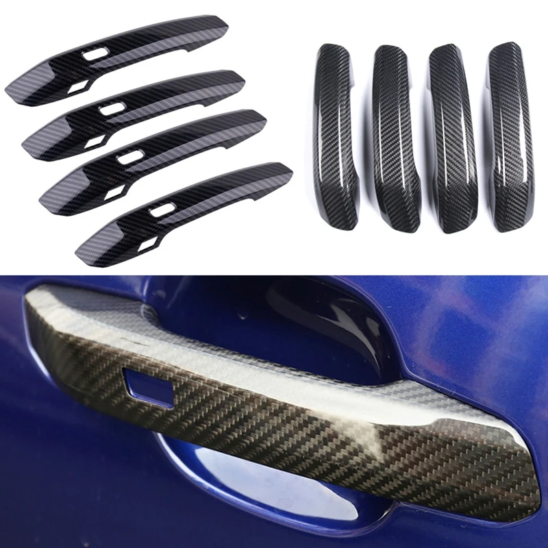 

For Audi A4/4L A5 Q5L SQ5 B9 2017-2019 Real Carbon Fiber Car Exterior Door Handles Cover Protection Catch Cap Sticker