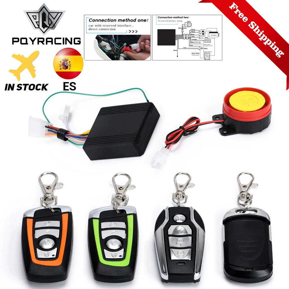 Universal Scooter Motorcycle Anti-theft Security Alarm System Engine Start Remote Control Key PQY-BJQ01/02