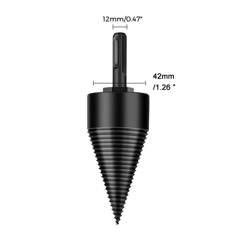 32mm/42mm HSS drewno opałowe Splitter wiertła okrągłe/Hex/trzonek trójkątny drewna Split wiertło stożkowe Bit narzędzia do obróbki drewna