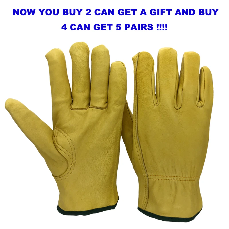 Safety Work Gloves Sheepskin Leather Men Working Welding Gloves Safety Protective Garden Sports MOTO Wear-resisting Gloves 4020Y