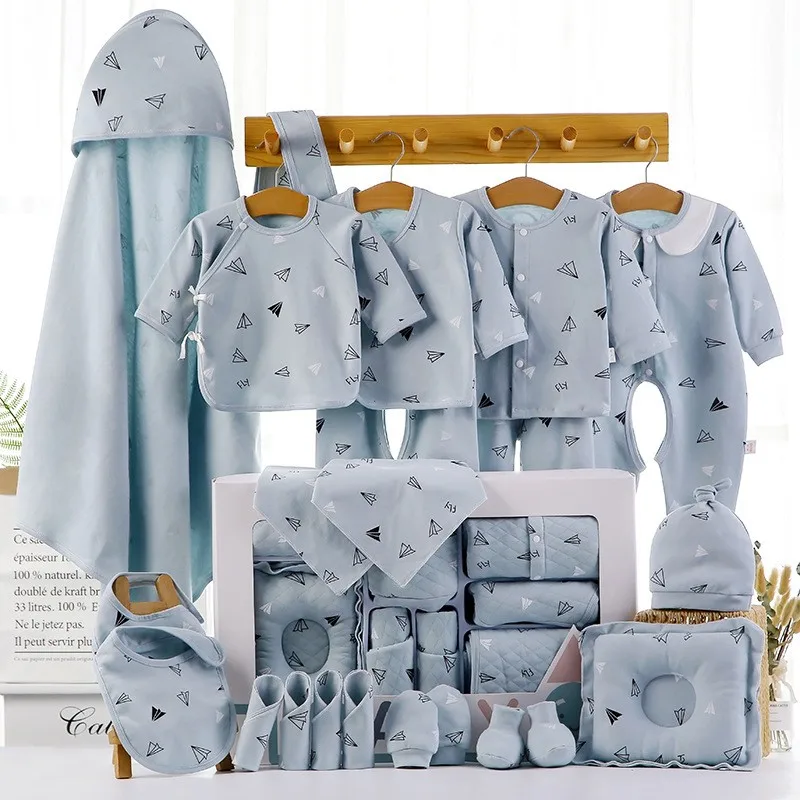 18/22 Stuks Pasgeboren Kleding Baby Cadeau Puur Katoen Baby Set 0-6 Maanden Herfst En Winter Kids Kleding Pak unisex Zonder Doos