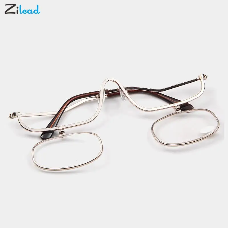 

Zilead Folding Magnifying Make Up Eye Glasses Spectacles Flip Down Lens Magnifying Reading Glasses Metal Frame Resin +1.0~+4.0