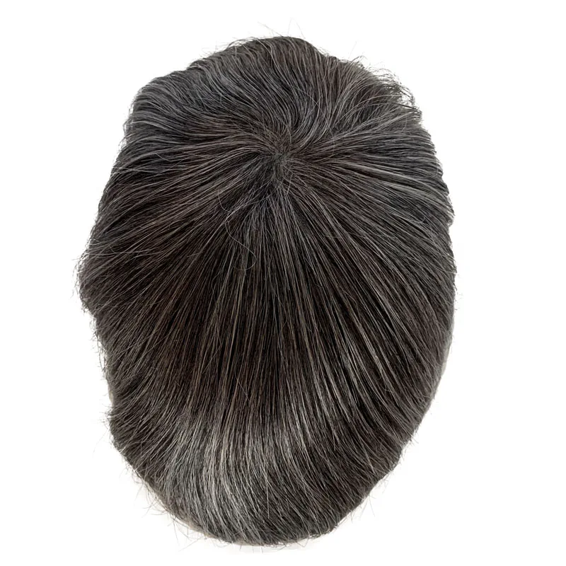 Toupee Ultra Thin Skin Toupee V-Loop Human Hair Full Super Thin Skin Base Celebrities Choice Toupee For Men