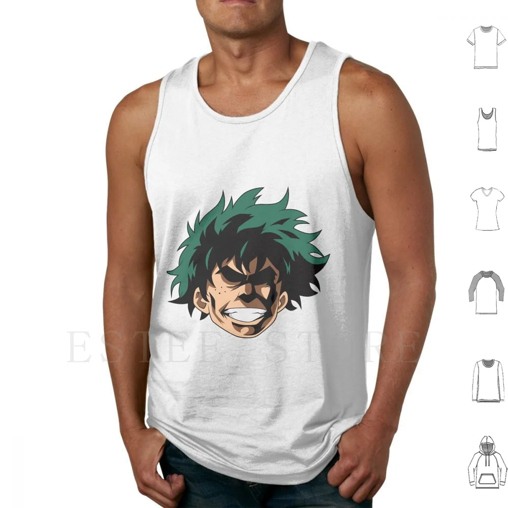 

All Might Deku Face Tank Tops Vest Sleeveless All Might Deku Face
