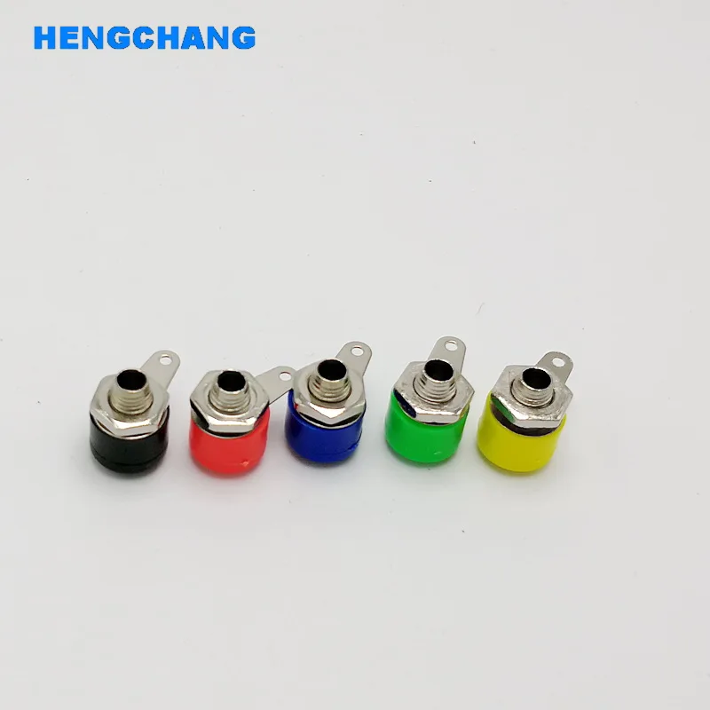 ซ็อกเก็ตกล้วย4มม. 5สีขั้วต่อตัวเมียกล้วยช่องเสียบและถอดอย่างรวดเร็วสำหรับแผงทดลอง10ชิ้น/ล็อต