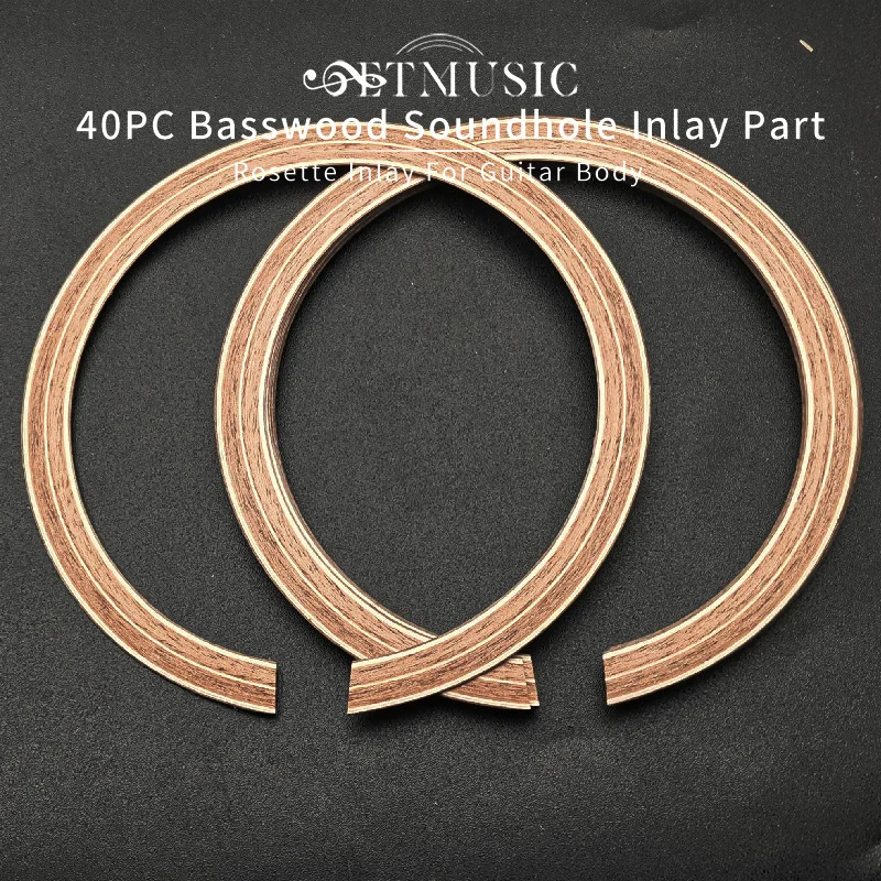 

40Pcs 110x10.5mm Acoustic Guitar Basswood Soundhole Rosette Inlay Guitar Body Project Parts