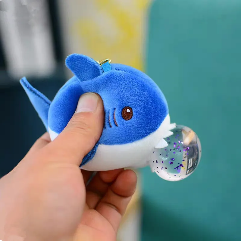 Stuffed Animal Plush Toy Key Chain Creative Vent Ball Shark Dinosaur Extrusion Slow Rebound Decompression Ball Creative Game