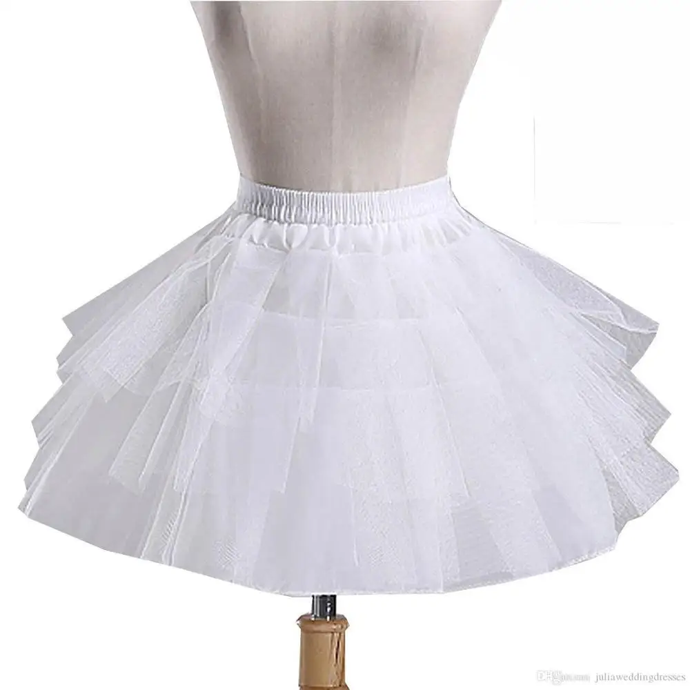 White Tulle Ruffle Crinolina curta, saiote nupcial, Underskirt para senhora, meninas, criança