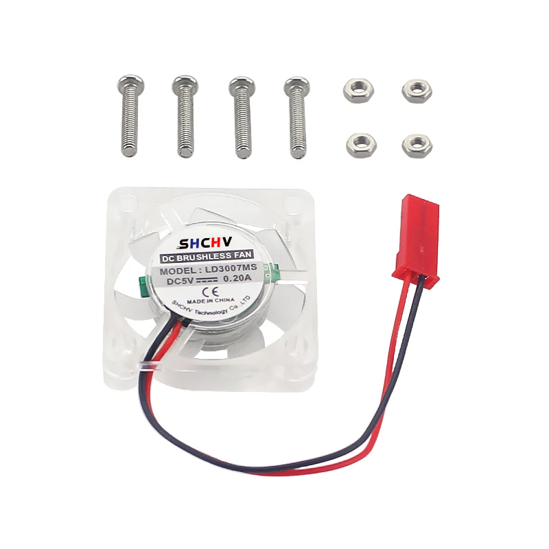 

for Raspberry Pi 4 Cooling Fan with Light DC 5V Brushless Radiator Cooler Cooling Fan with Screws for Raspberry Pi 4/3/3B
