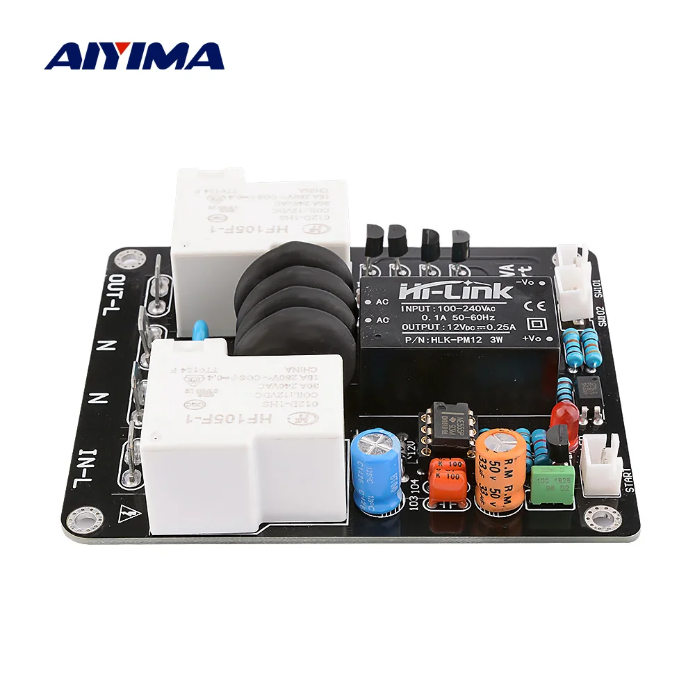 AIYIMA 2000W 30A High Power Soft Start Board Dual Temperature Control Switch Delayed Start Board for Amplifer DIY AC 105-235V