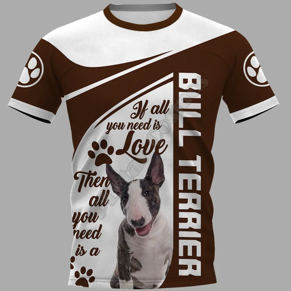 PLstar Cosmos Bull Terrier 3D Printed t-shirt Harajuku Streetwear T shirts Funny Animal Men For Women Short Sleeve 01