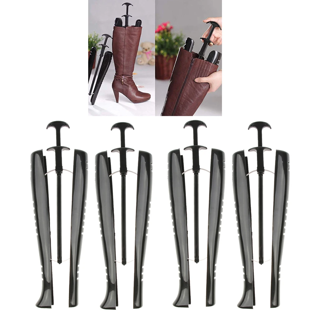 4x Boots Stand Holder With Handle Women Automatic Shoe Tree Keeper Organizer