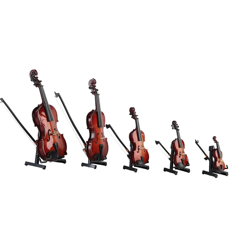 Mini Miniature Violin Model Replica with Stand and Case Mini Musical Instrument Ornaments for Home Office Desktop Decoration