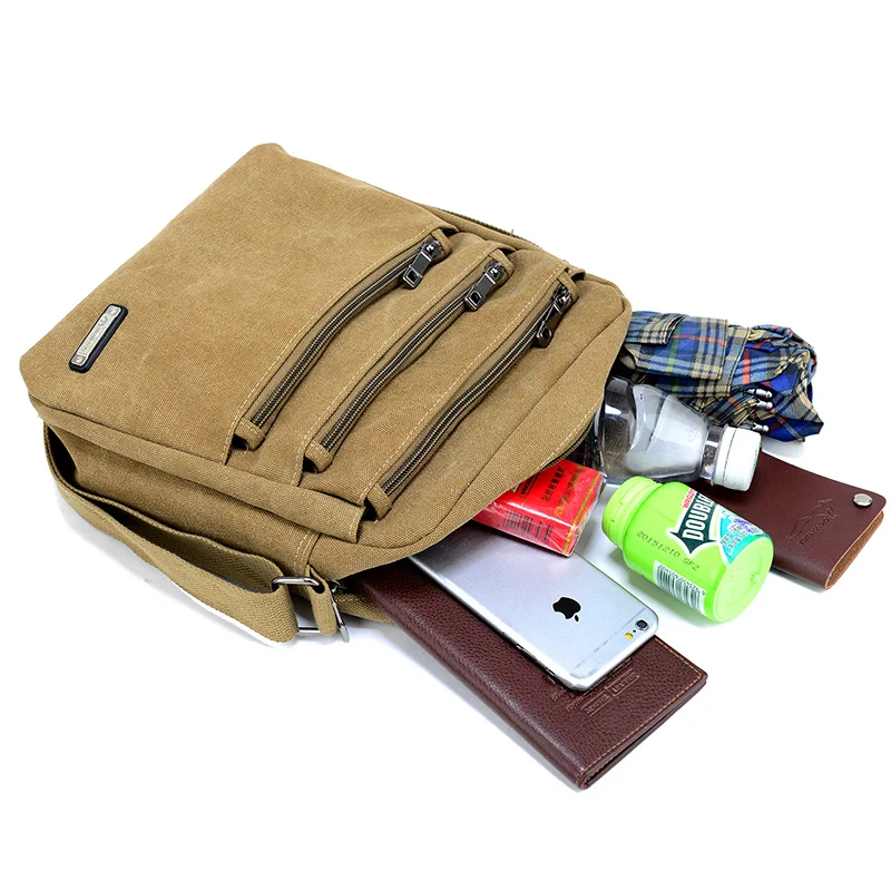 Men Canvas Shoulder Bags Casual Canvas Crossbody Bag Handbag  Messenger Bags Light Shopping Travel High Quality Shoulder Bags