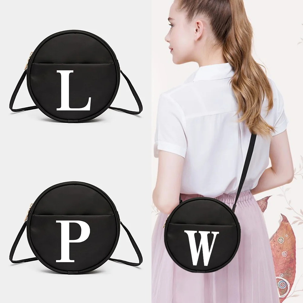 White Letter Name Pattern Series Womens Crossbody Storge Bag Handbag Phone Wallets Messenger Shoulder High School Messenger Bag