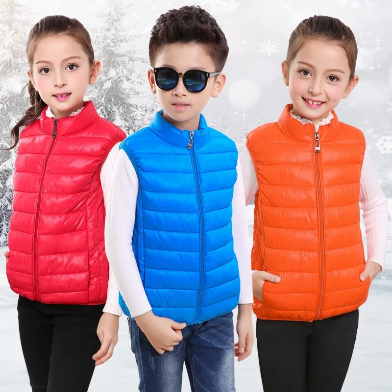 New Light Down Cotton Vest Children Autumn Winter Boys Girls Waistcoat