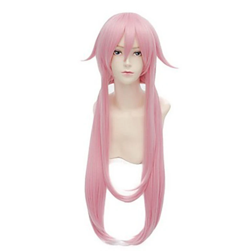 HAIRJOY Synthetic Hair Pink Long Straight Heat Resistant Fiber Wigs The Future Diary Gasai Yuno Cosplay Wig