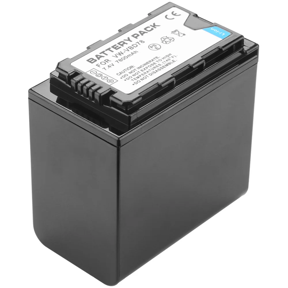 1pc 7800mAh VW-VBD78 VBD78 AG-VBR89 Battery for Panasonic AJ-HPX260MC,HPX265MC,PX270,PX285MC,PX298,AG-FC100,HC-X1000 VBD58 VBD29