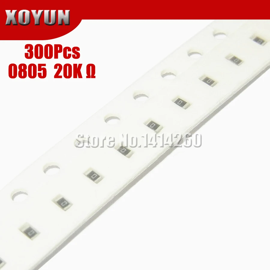 300PCS 0805 SMD Resistor 1% 20K ohm  1/8W 203