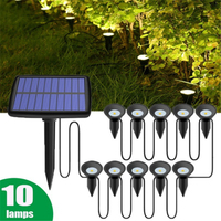 10 in 1 LED Solar Lawn Light Automatic Light up Garden Courtyard Potted Plant Underground Decoration Lamp Soptlight Waterproof