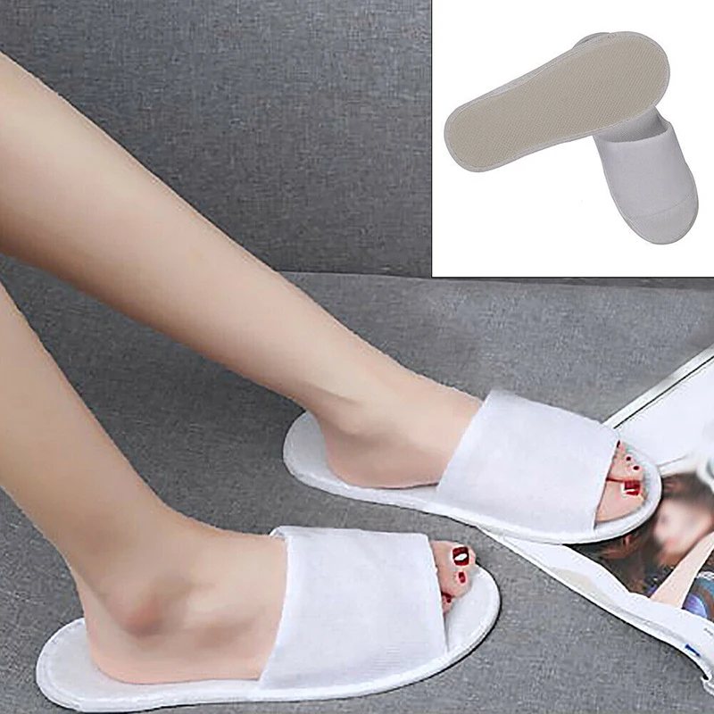 Disposable Slippers Solid Color Shoes Non-slip for Hotel Adult Indoor Unisex Flip Flop New