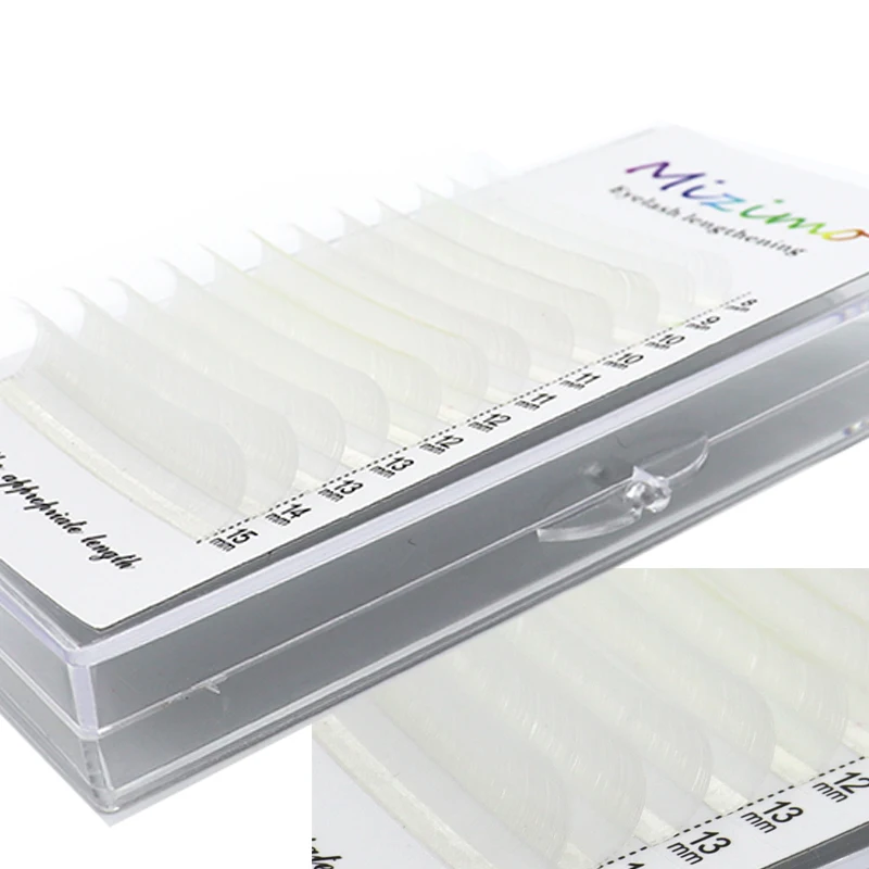 New White Color 8-15 Length Mixed With Natural Softness Extended Professional Grafting False Eyelashes Makeup C/D