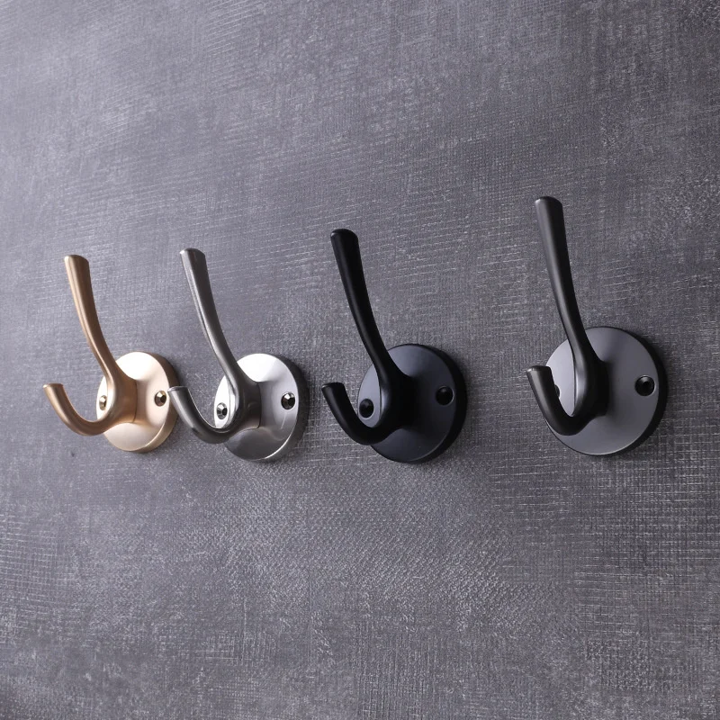 Simple Nordic hanging hook copper single clothes cloakroom hook American black single hook wall hook