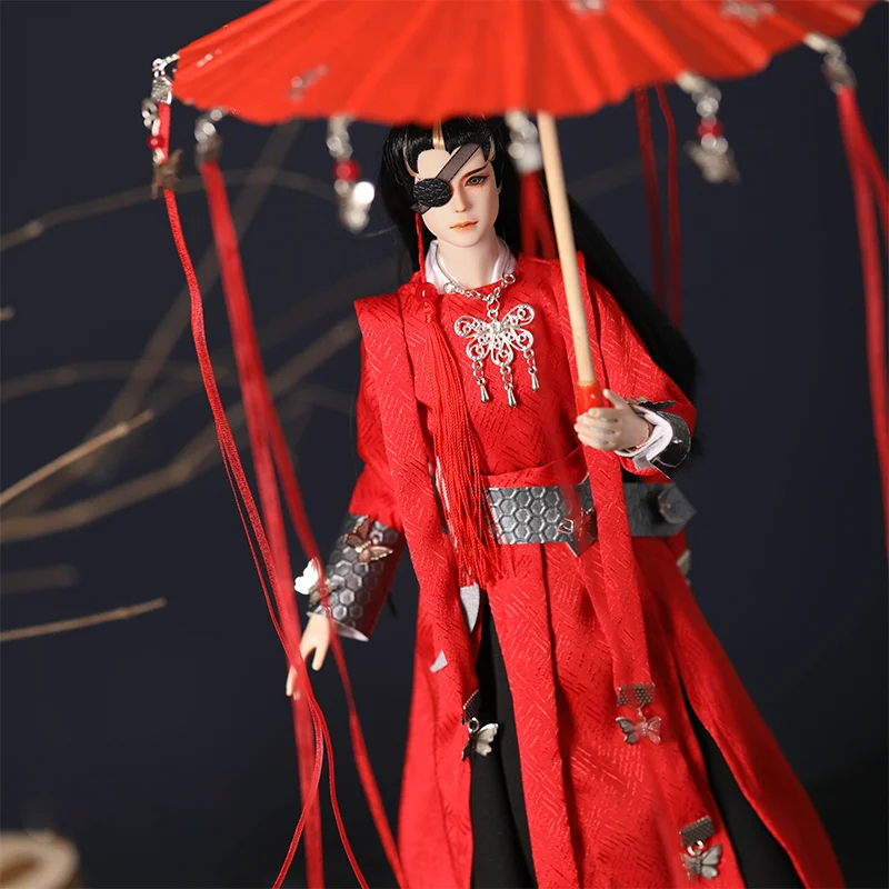 1/6 1/4 1/3 Scale BJD Doll Ancient Costume Accessories Red Ribbon Oil Paper Umbrella Model For BJD/SD Girl or Boy Uncle A0777