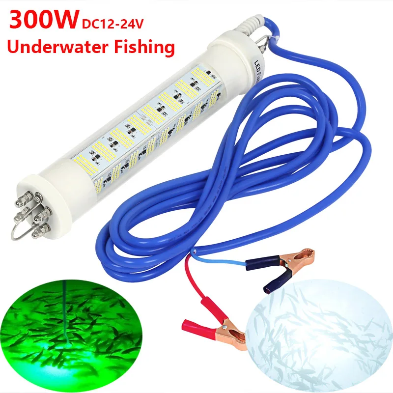 luzes de pesca subaquaticas iscas de pesca branco azul verde amarelo 12v dc 400w cabo de 5m 01