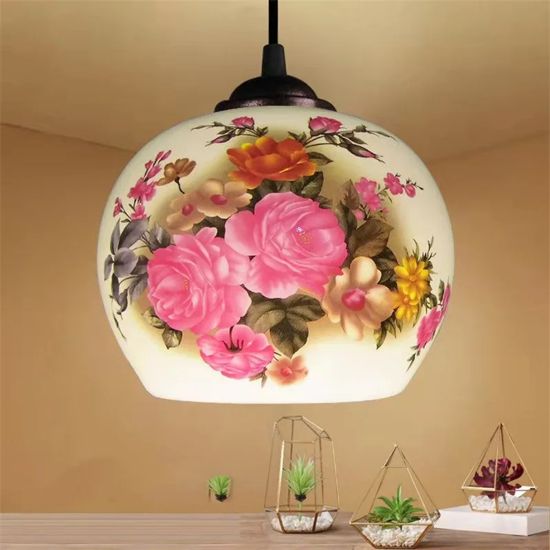 

Chinese Ceramic Pendant Lamp For Livingroom Dining Room Kitchen Homestay Art Decoration Suspension Hanging Light E27