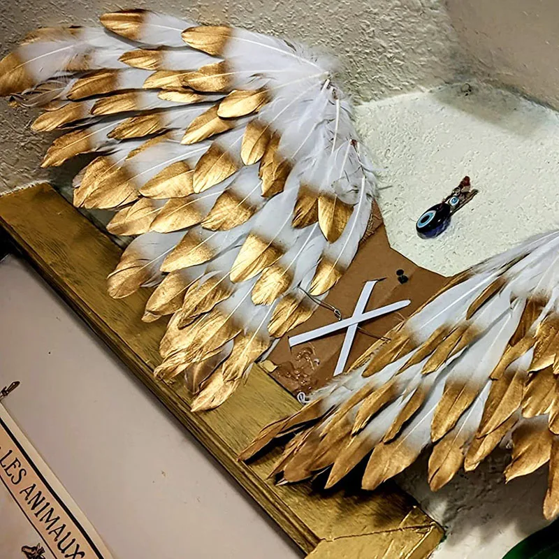 10 pçs penas de ganso natural plumas 15-20cm ouro cisne pluma de penas para decoração de casa artesanato diy decorações de festa de casamento