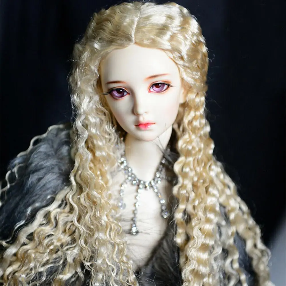 [wamami] UU# Blond Wavy/Crimp Mohair Wig For 1/4 MSD 1/3 SD DZ AOD BJD Dollfie