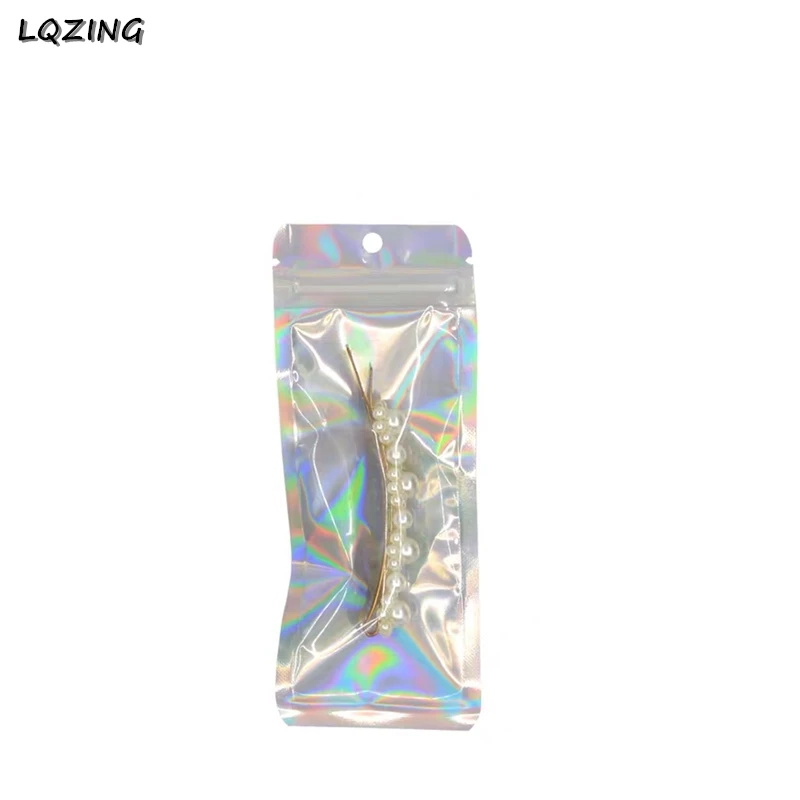 

6*15cm Holographic Laser Bags With Zipper Lock, 2000pcs Aluminium Foil Bags