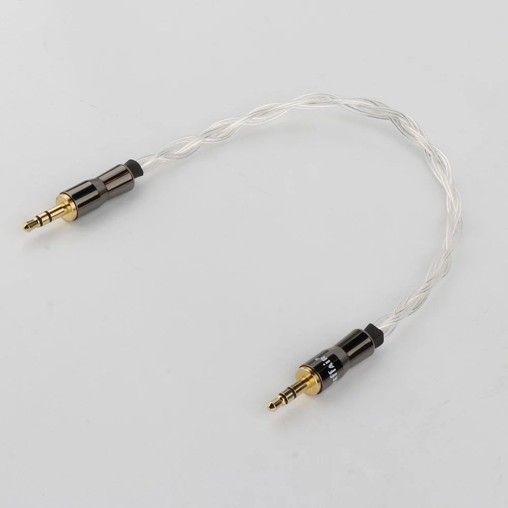 15cm 5N OCC pure copper silver plated cable 3.5mm Male To Male Audio Cable Adapter For Amplifier Decoder DAC 