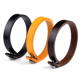 수제 천연 가죽 팔찌, 사이즈 조절 가능, 심플한 디자인, 펑크 스타일 가죽 랩 뱅글, 남녀 공용 선물 8 best sales 랩 브레이슬릿 - №5