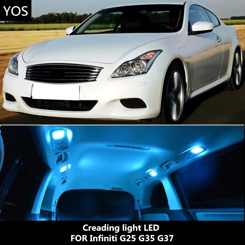 

Car reading light LED FOR Infiniti G25 G35 G37 car interior lighting atmosphere light modification 6000K 12V 10PCS