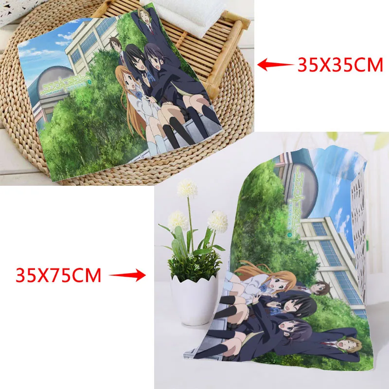 New Arrival Kokoro Connect Towels Square rectangle Towels Size 35x35cm 35x75cm Cotton Face Towel Fabric Custom logo